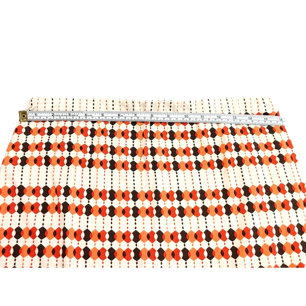 Studio M Retro Pencil Skirt Mid Rise Geometric Pattern White Multicolor Womens M - Picture 6 of 8